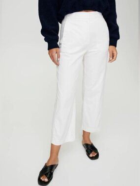 Aritzia The Group Babaton Walsh Pants Wide Leg in Espace Colour (Creamy White)